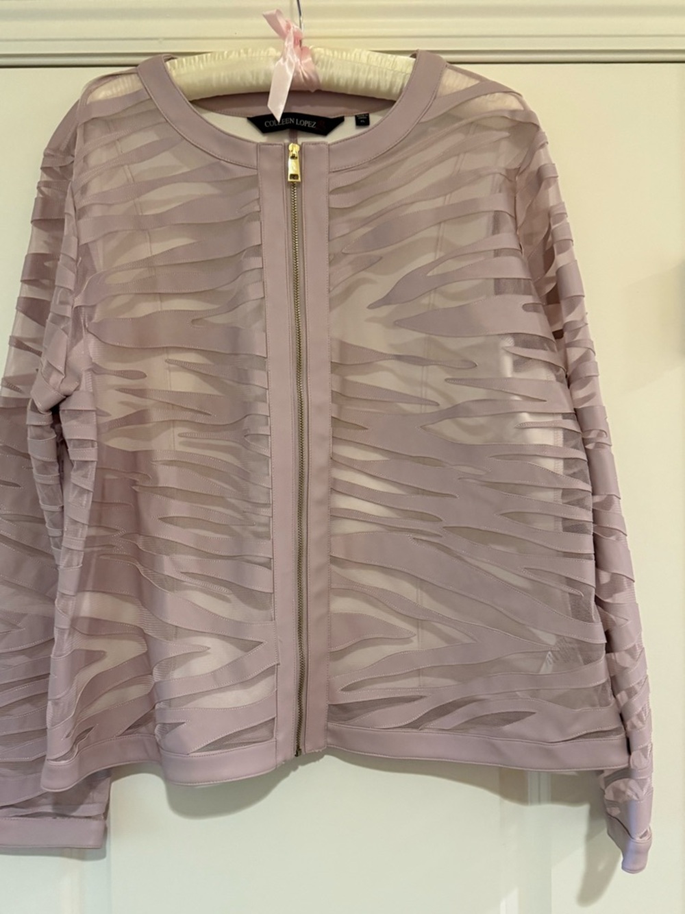 Colleen Lopez Pale Lilac Satin-Trim Jacket
